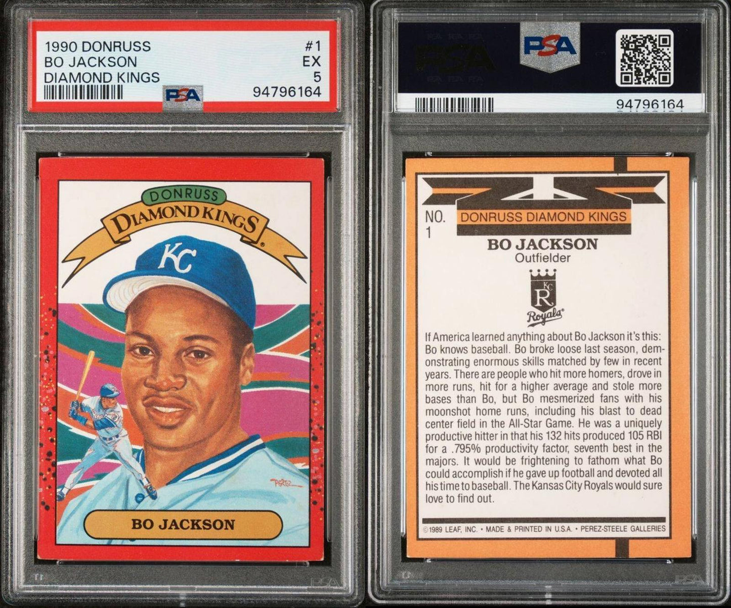 1990 Donruss - Diamond Kings #1 Bo Jackson PSA 5