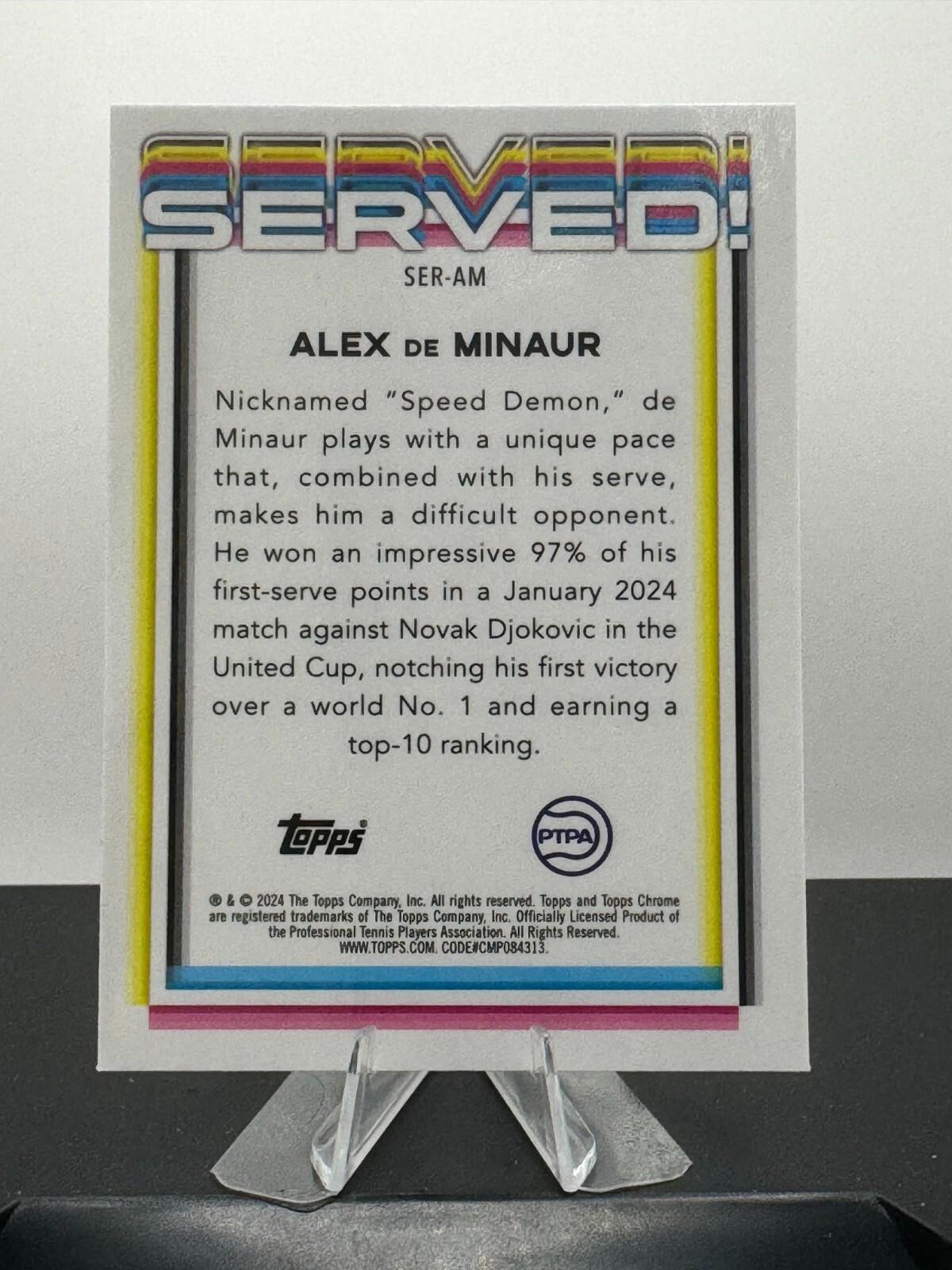 2024 Topps Chrome Tennis - Alex De Minaur #SER-AM - Served