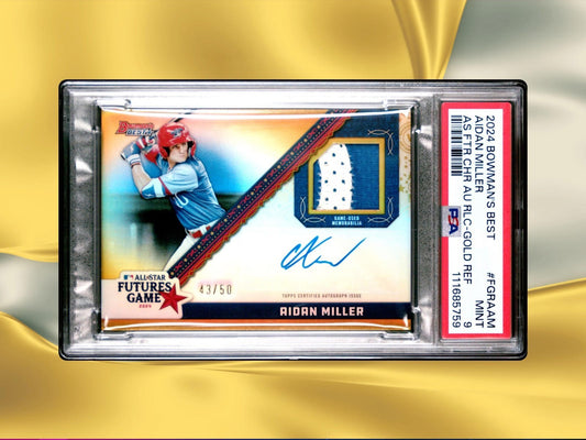 2024 Bowman's Best - Aidan Miller - Futures Game Relic Auto - Gold /50 - PSA 9