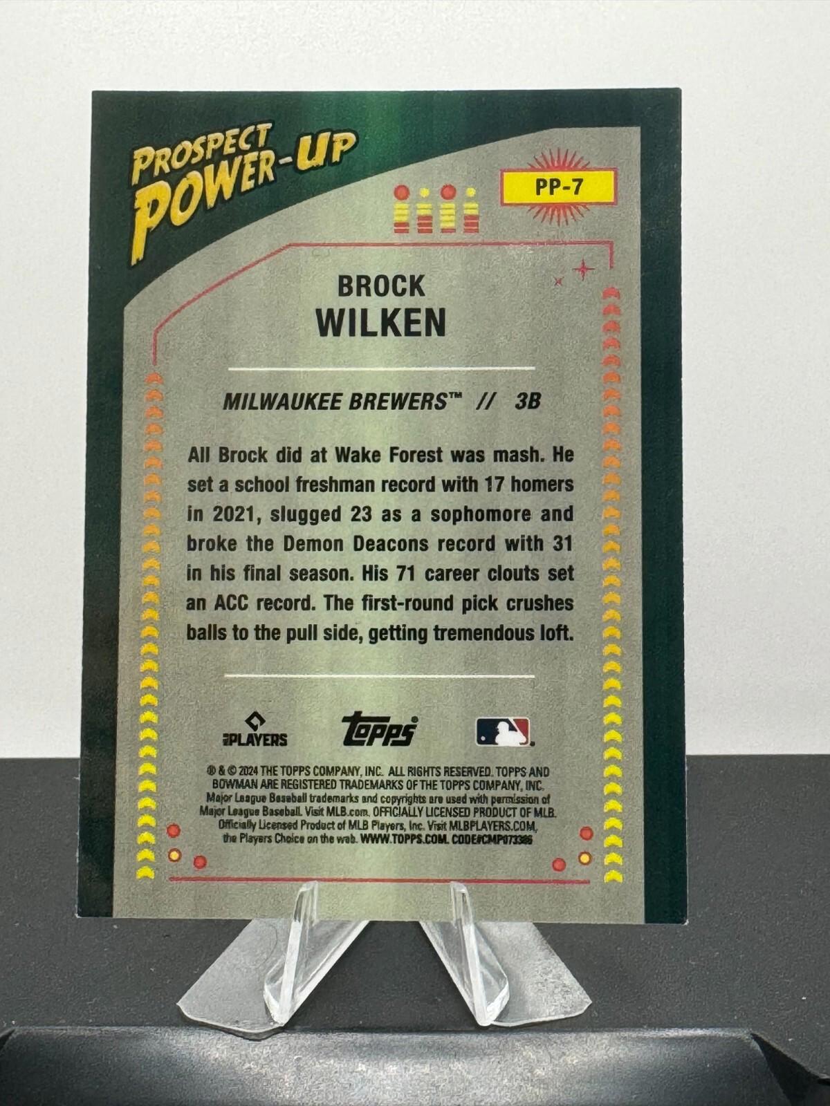 2024 Bowman Chro- Mega Box Mojo Prospect Power-Up #PP-7 Brock Wilken (RC)