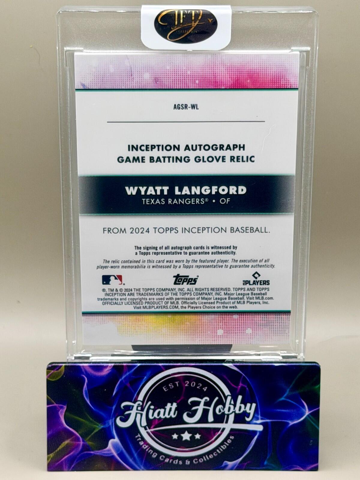 2024 Topps Inception - Wyatt Langford - Batting Glove RPA /25 (AU, MEM, RC)