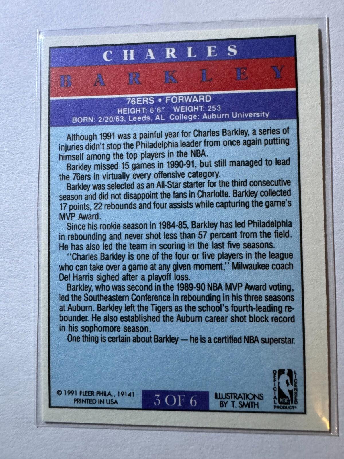 1991-92 Fleer Charles Barkley #3