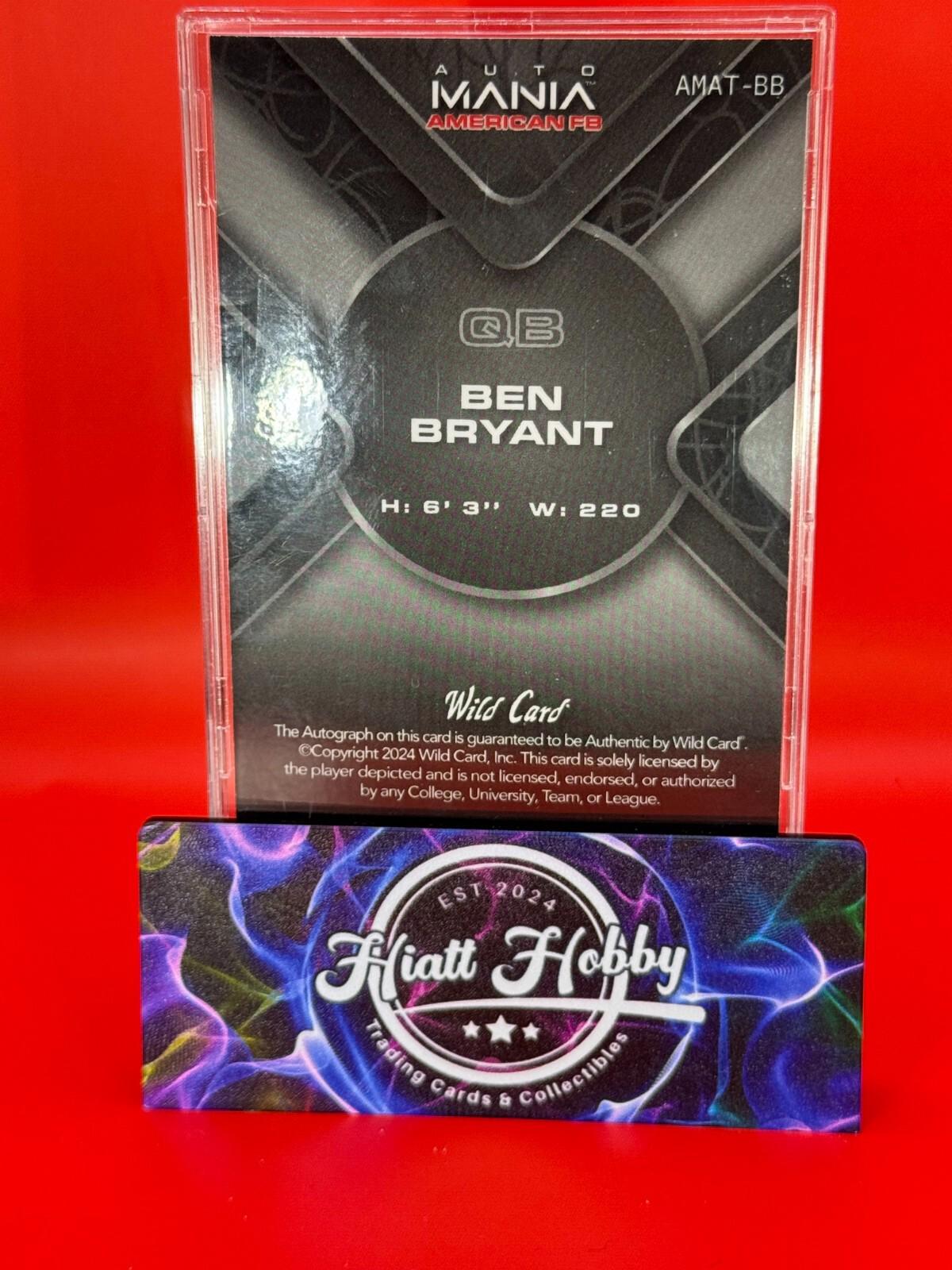 2023 Wild Card Auto Mania - Ben Bryant #AMAT-BB - Rainbow Foil Auto /5