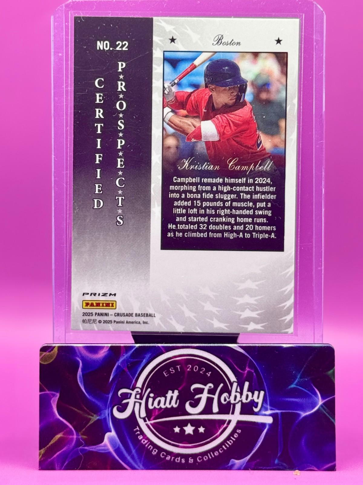 2025 Panini Crusade - Kristian Campbell #22 - Certified Prospects (RC) - Silver