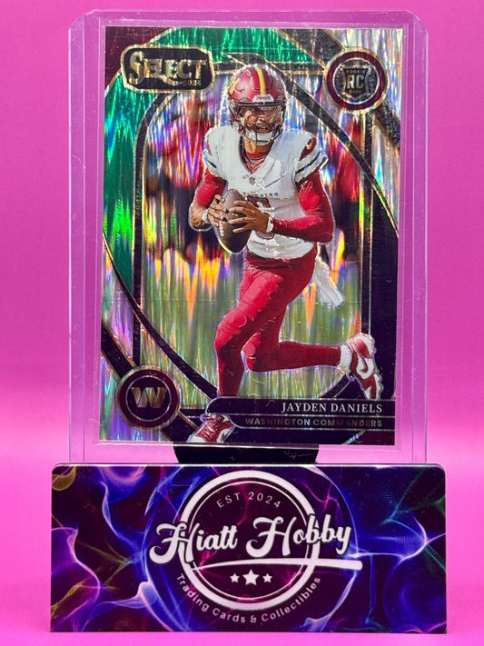 2024 Panini Select - Club Level Jayden Daniels #217 Black & Green Shock (RC)