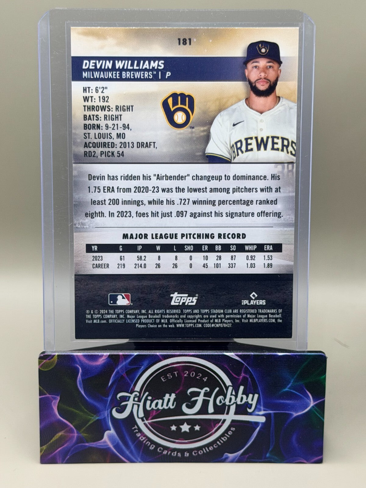 2024 Topps Stadium Club - #181 Devin Williams