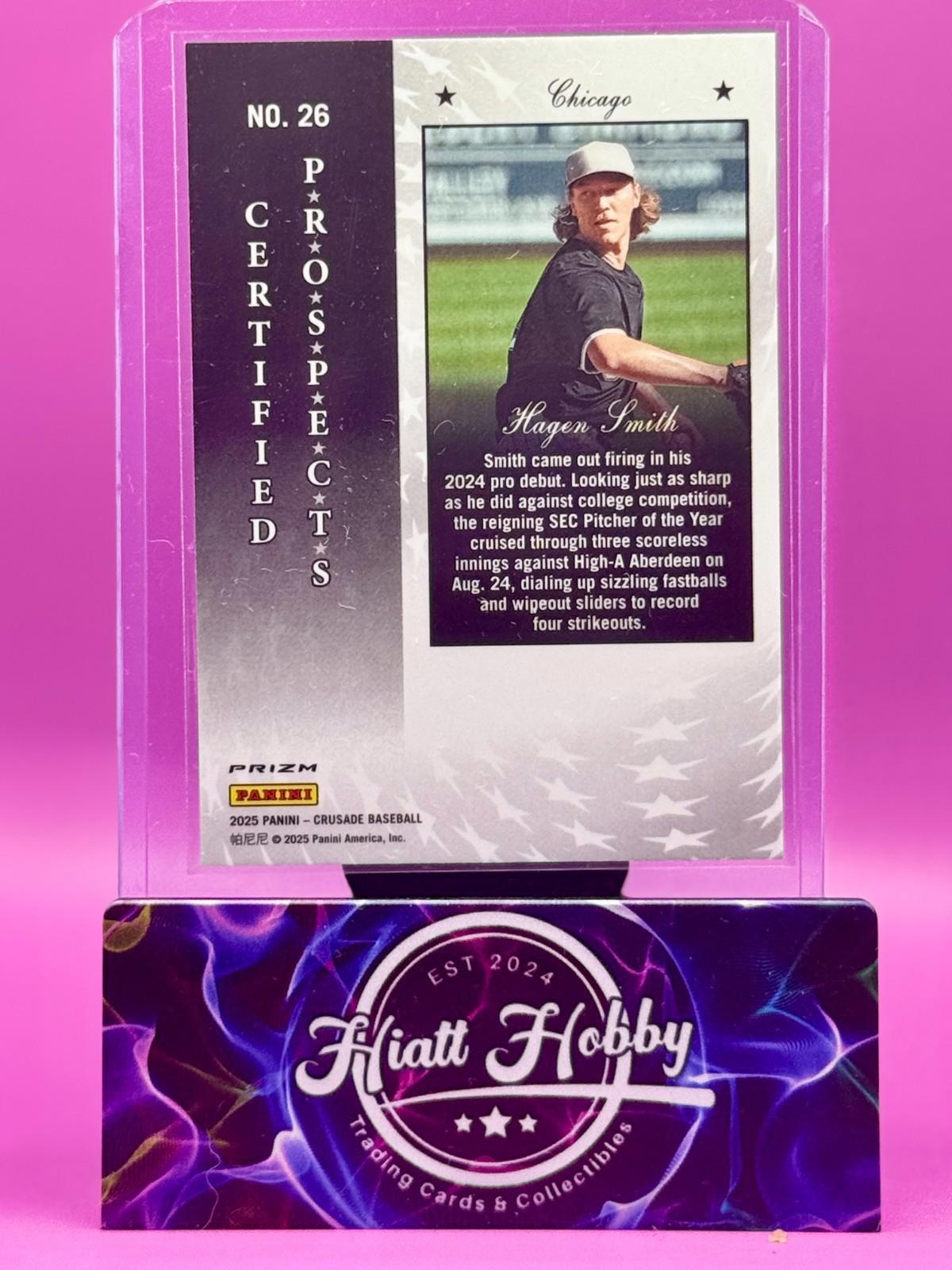2025 Panini Crusade - Hagen Smith #26 - Certified Prospects (RC) - Silver Prizm