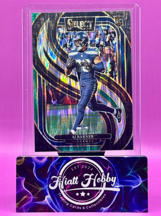 2024 Panini Select - Premier Level - AJ Barner #103 Black & Green Shock (RC)
