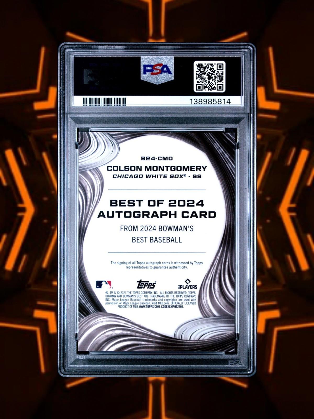 2024 Bowman's Best Colson Montgomery #B24-CMO Orange X-Fractor Auto /25 - PSA 9