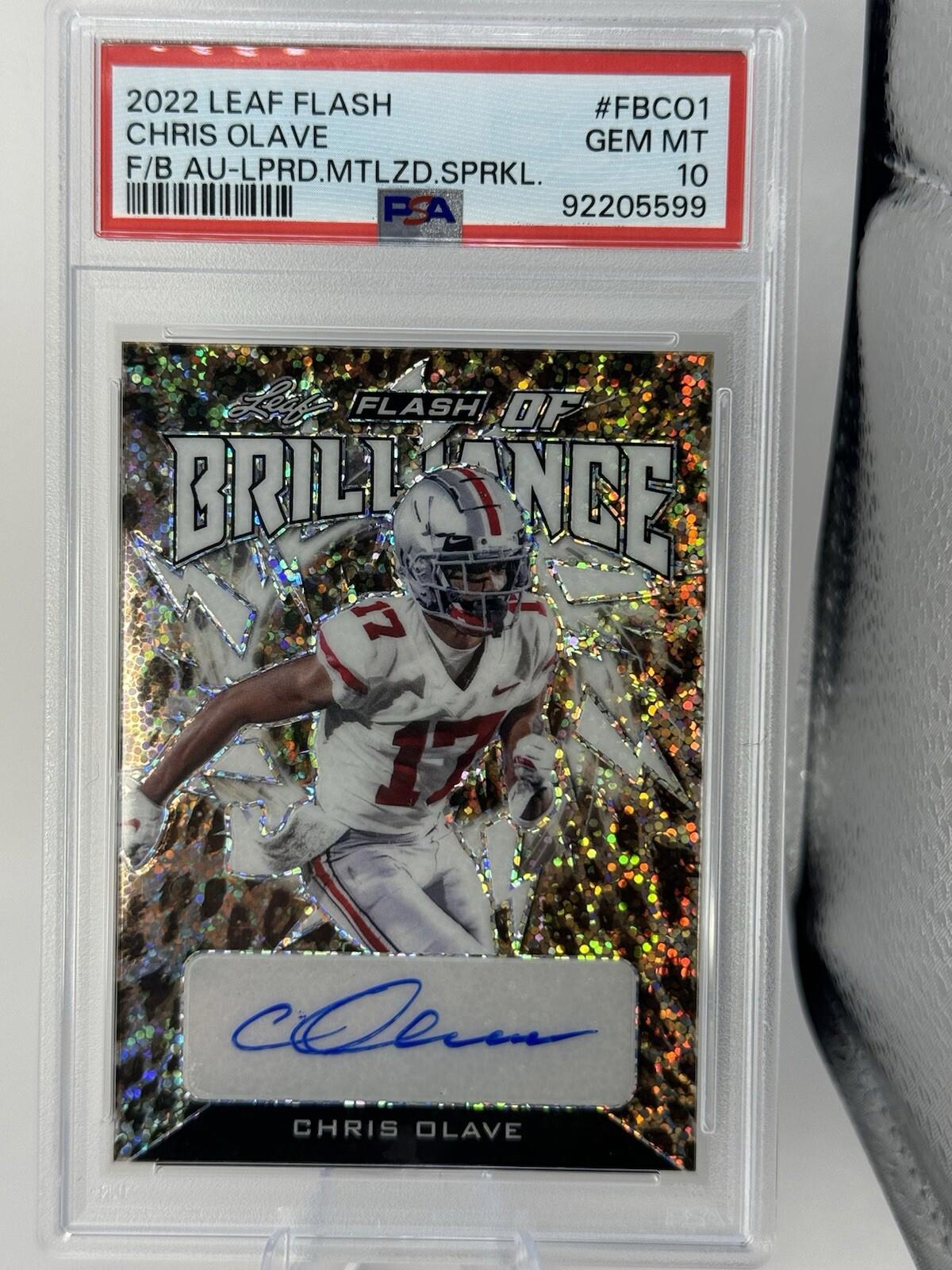 2022 Leaf Flash of Brilliance Sparkles Leopard /5 #FB-CO1 Chris Olave - PSA 10