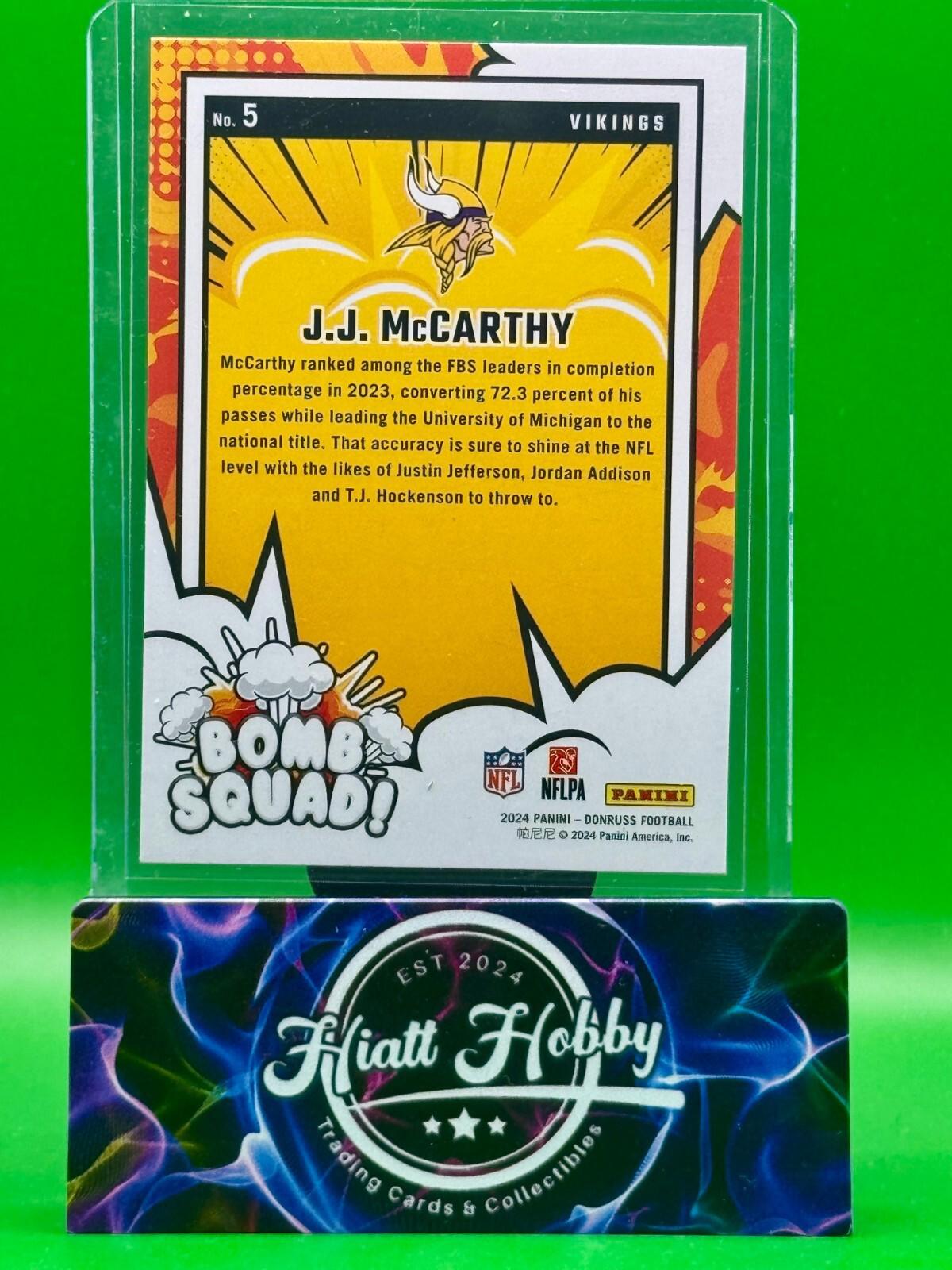 2024 Panini Donruss - Bomb Squad J.J. McCarthy #5 (RC)