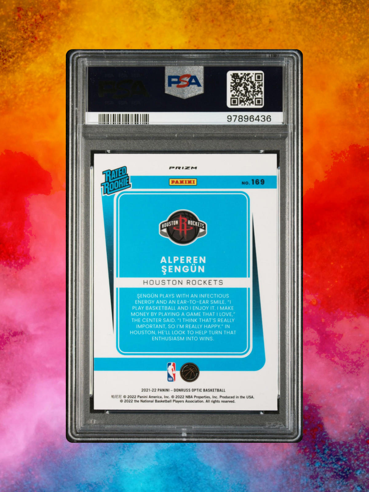 2021-22 Donruss Alperen Sengun #169 - Blue Velocity - PSA 8