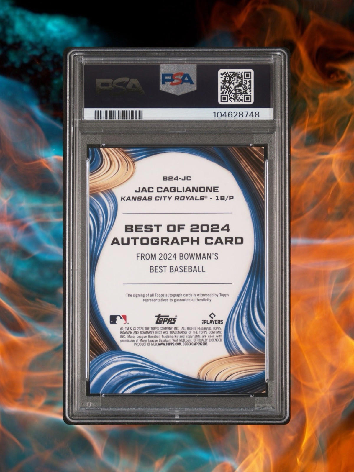 2024 Bowman's Best - Black Refractor Auto #B24-JC Jac Caglianone /10 - PSA 10