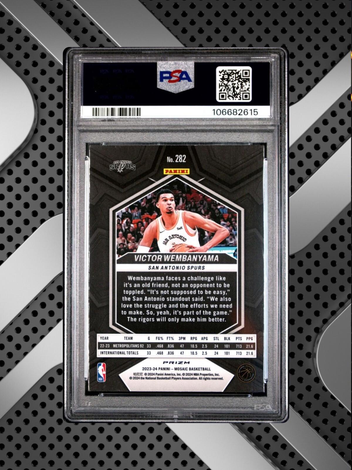 2023 Mosaic Basketball - Victor Wembanyama #282 - Holo Prizm - PSA 9