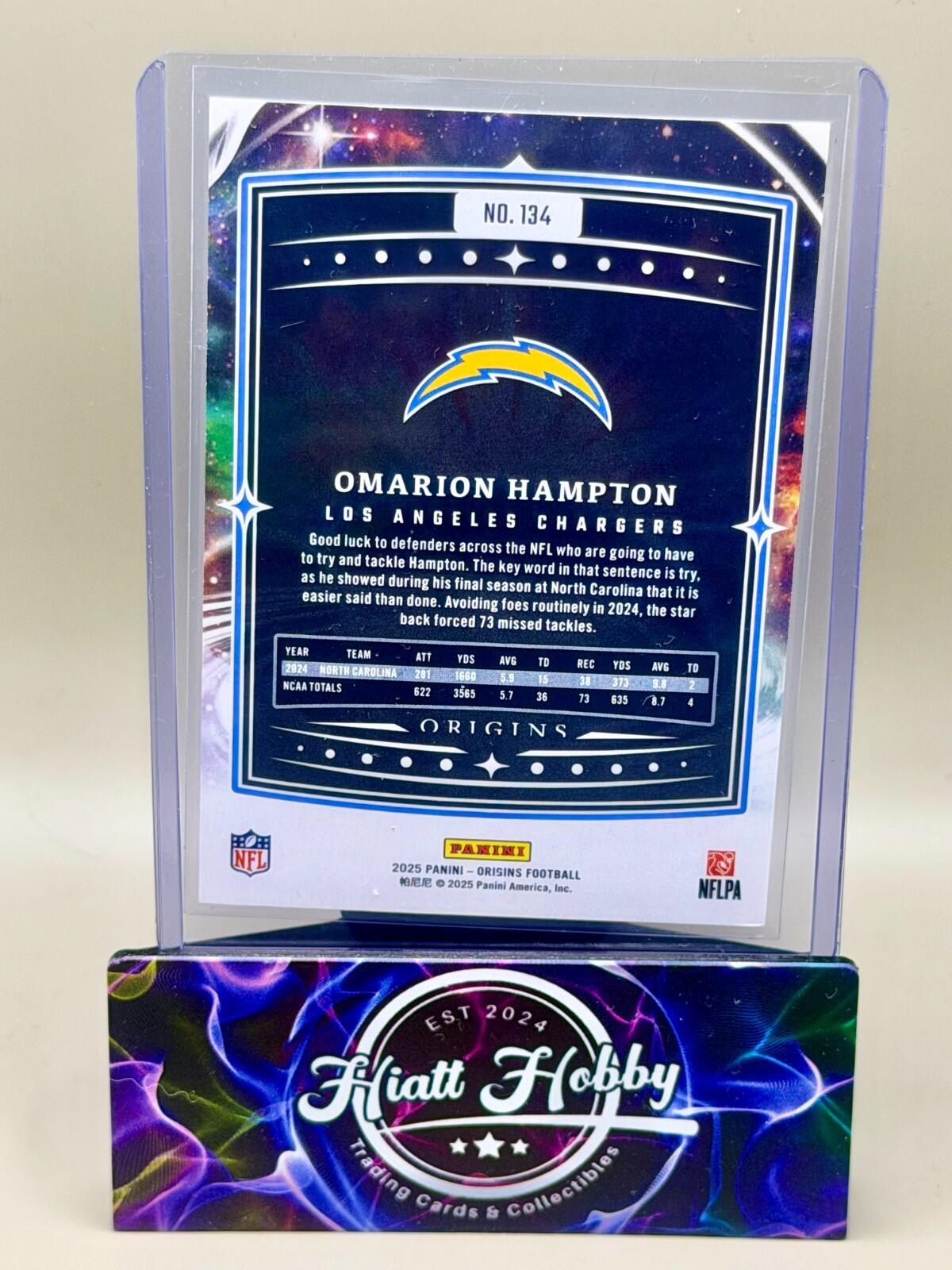 2025 Panini Origins Football - #134 Omarion Hampton - Holo Red /299 (RC)