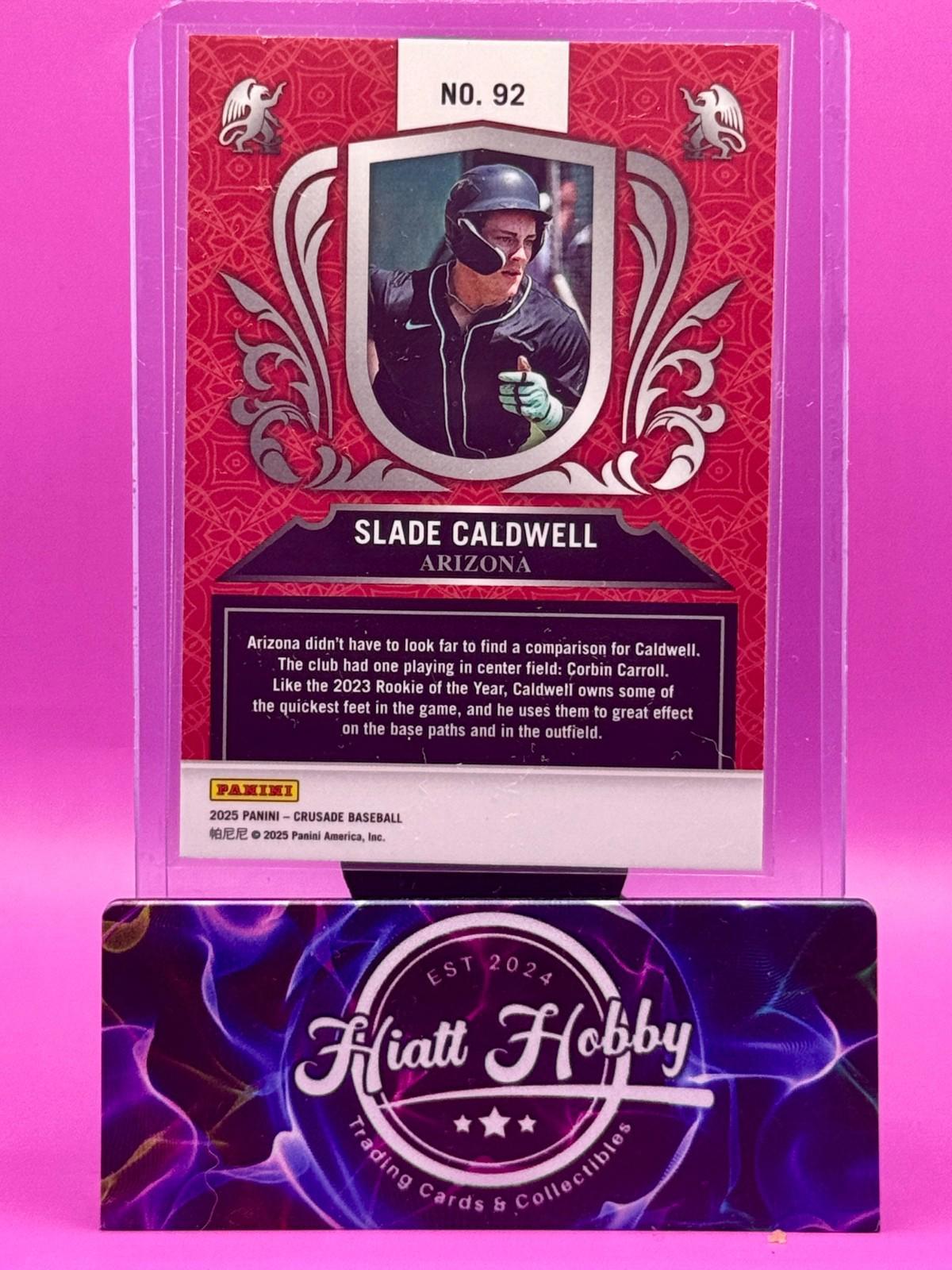 2025 Panini Crusade - Slade Caldwell #92 - Blue Crusade -Cracked Ice (RC)