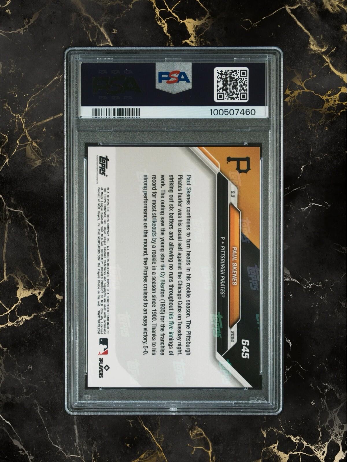 2024 Topps Now - #645 Paul Skenes (RC) PSA 10 🔥