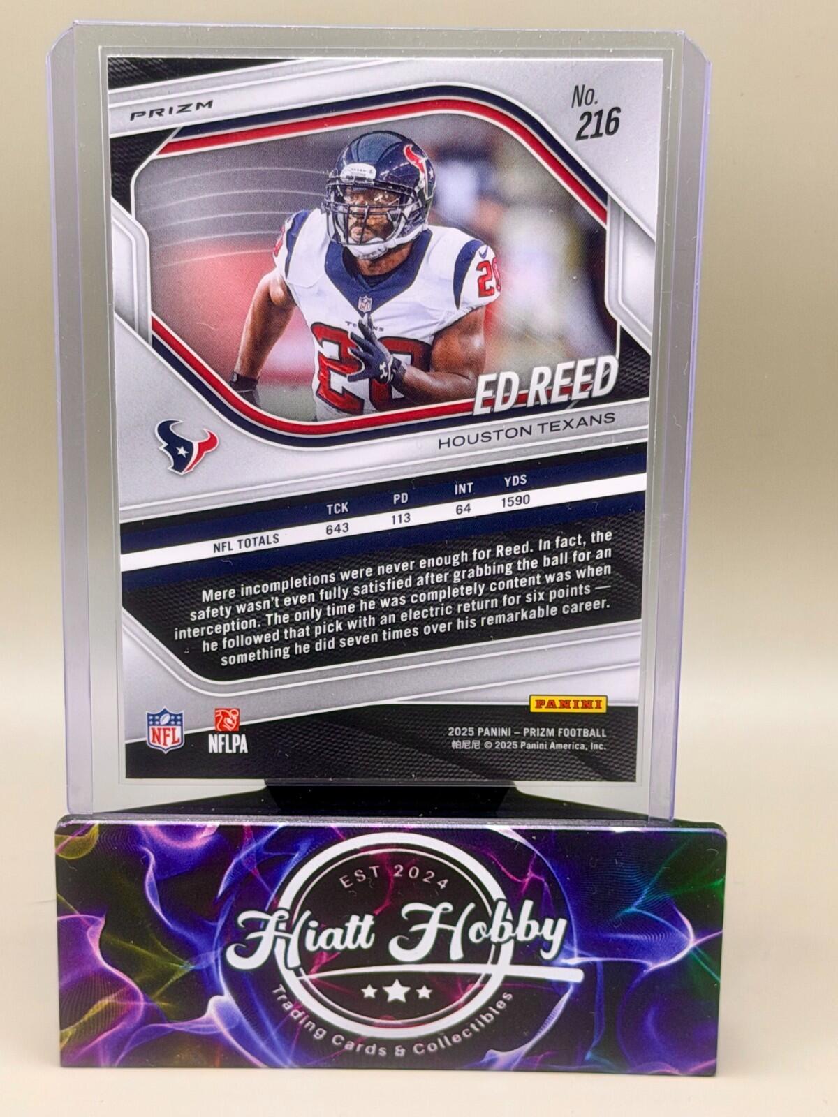 2025 Panini Prizm Football - #216 Ed Reed - Silver Holo Prizm