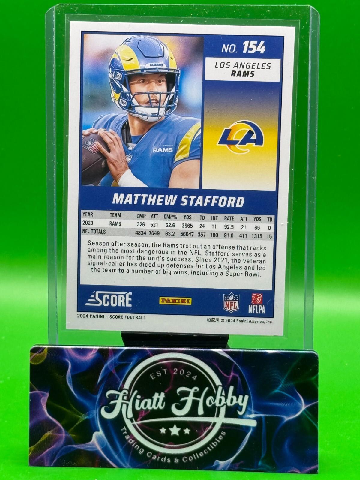 2024 Panini Score Football - Matthew Stafford #154 - Gold Zone Prizm /50