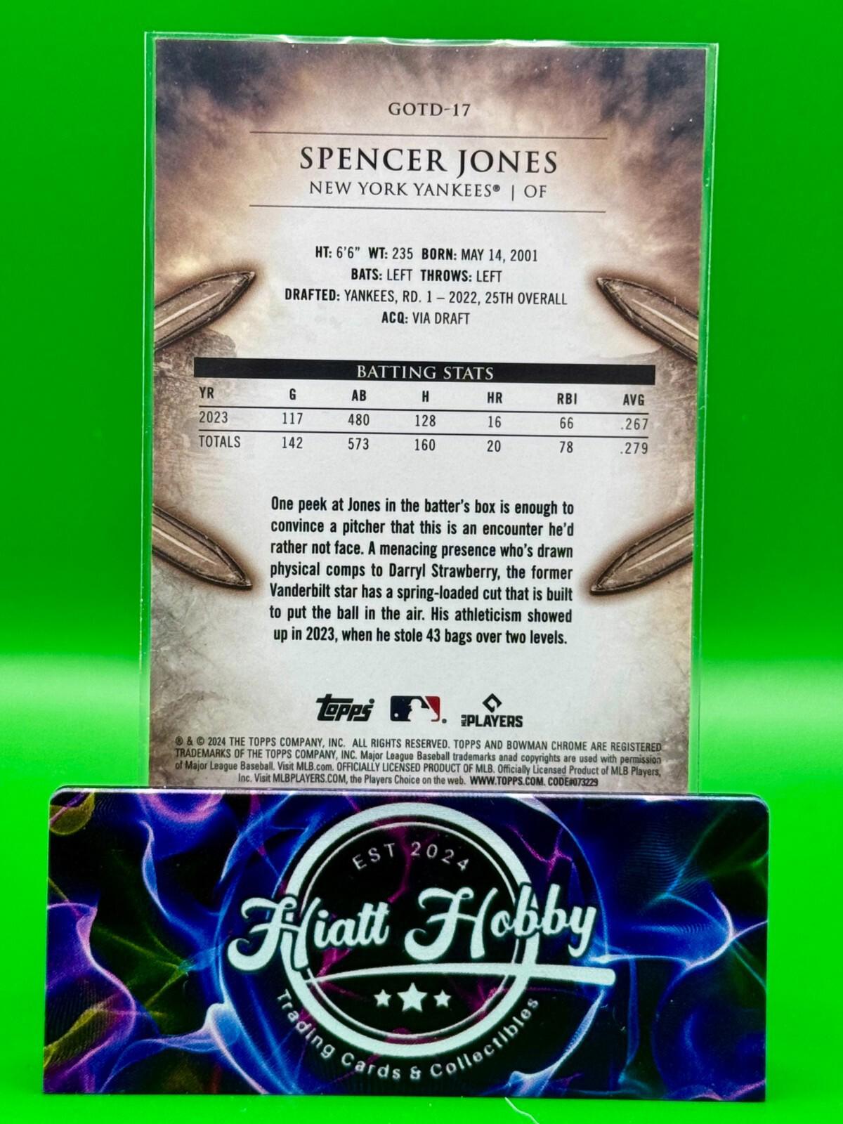 2024 Bowman - Gladiators of the Diamond #GOTD-17 Spencer Jones (RC)