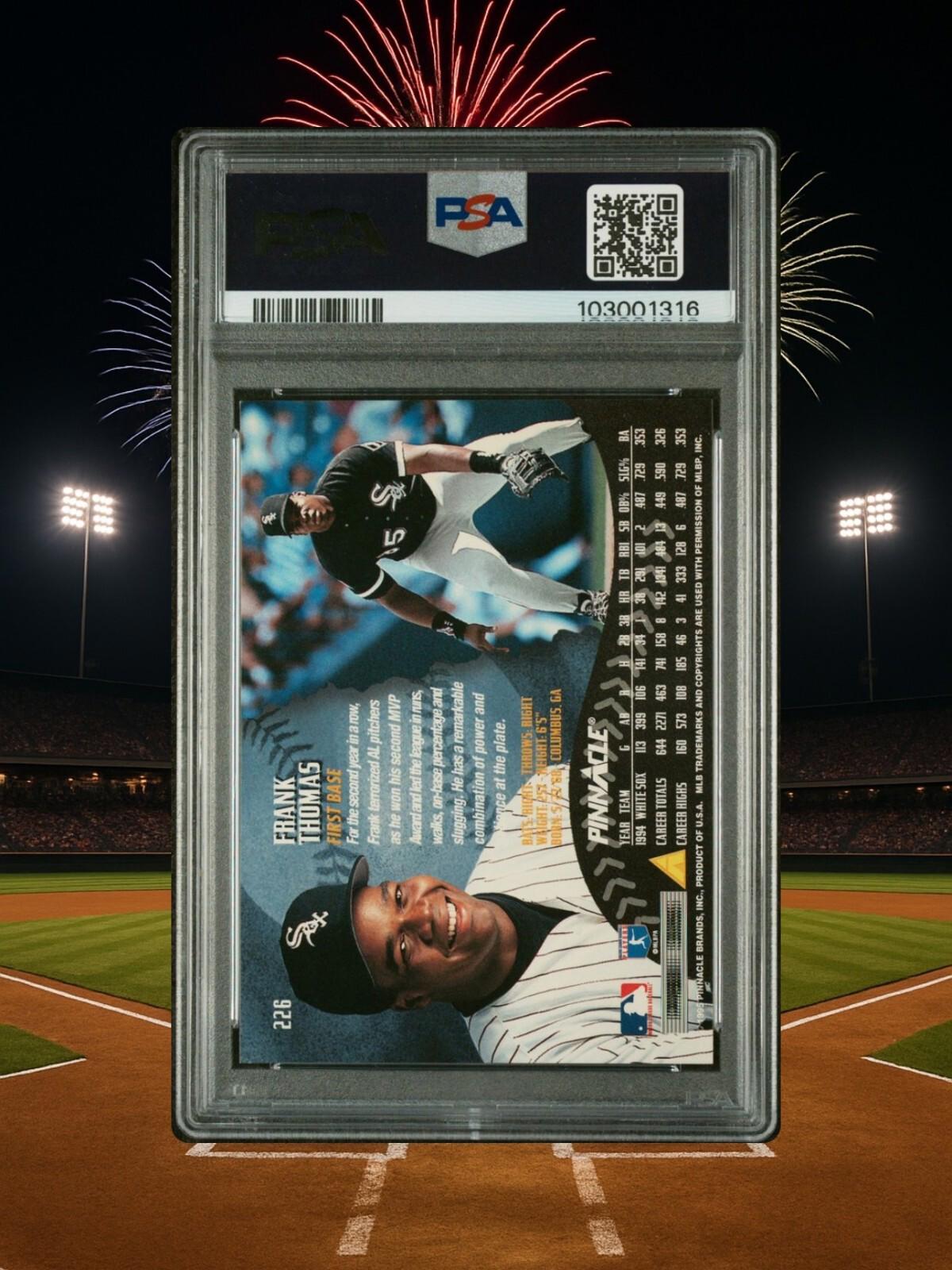 1995 Pinnacle Baseball - Frank Thomas #226 - PSA 8