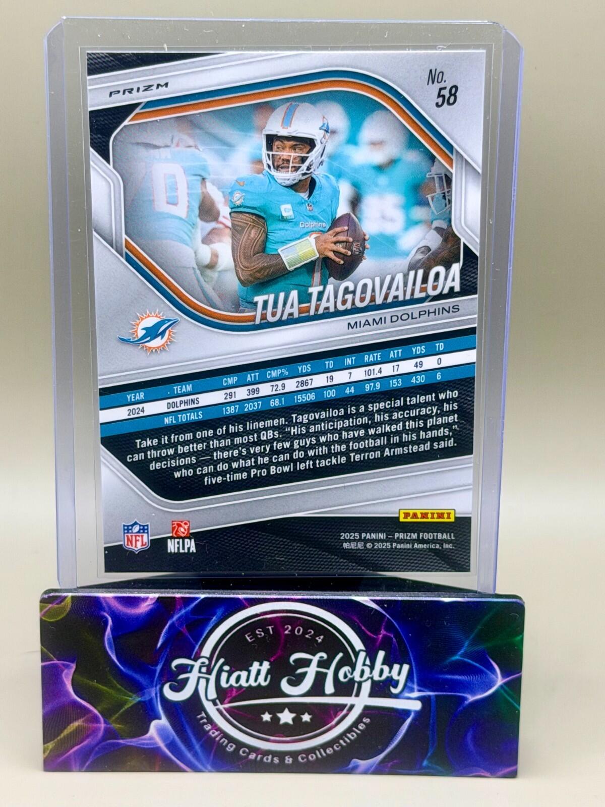 2025 Panini Prizm Football - #58 Tua Tagovailoa - Silver Holo Prizm