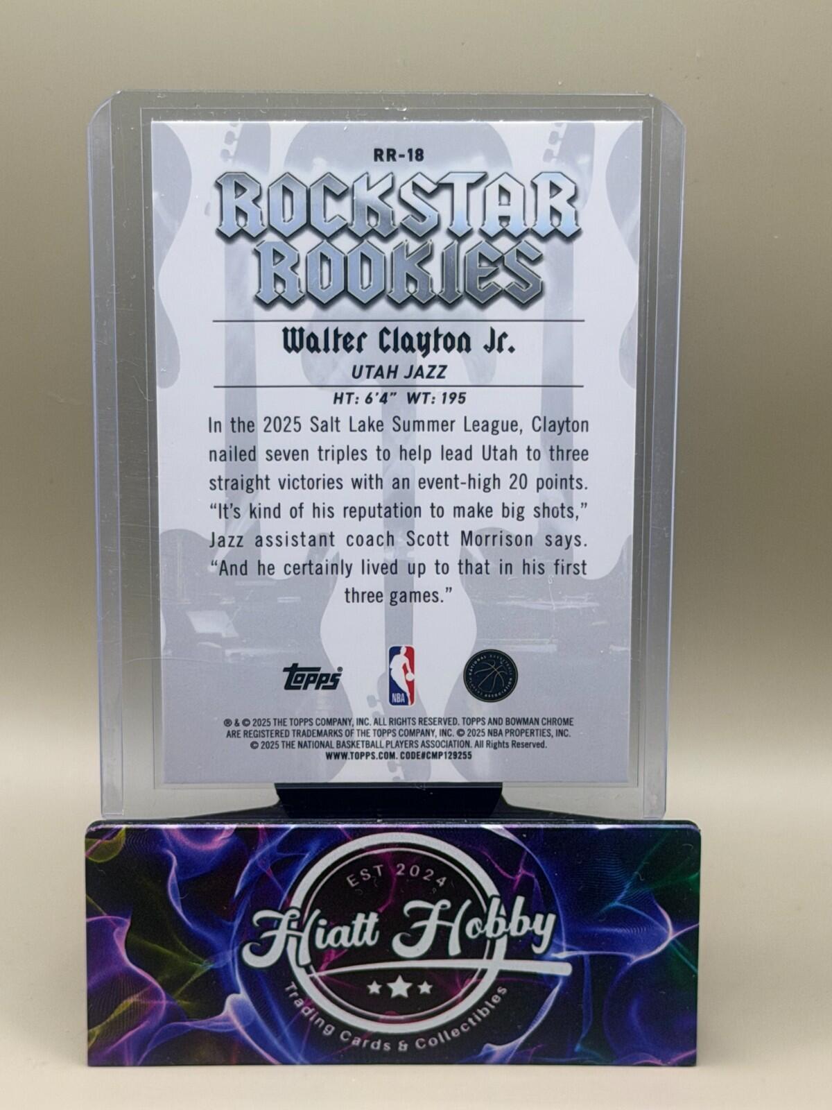 2025-26 Bowman Chrome Basketball #RR-18 Walter Clayton Jr Rockstar Rookies (RC)