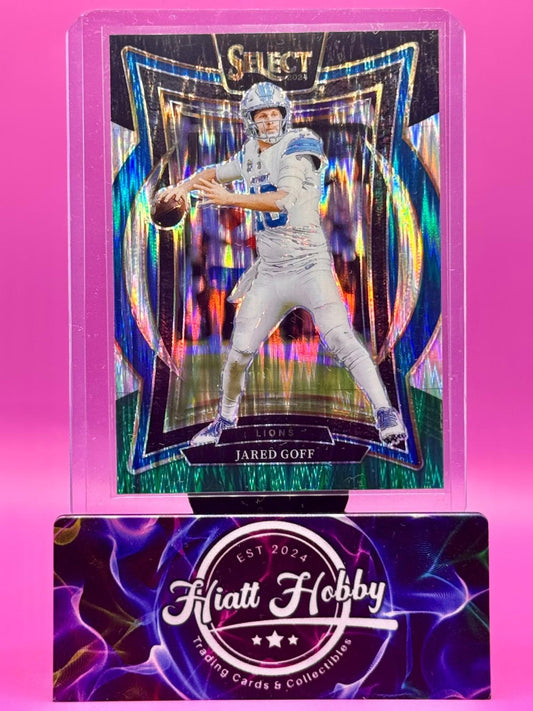 2024 Panini Select - Concourse - Jared Goff #36 Black & Green Shock Prizm