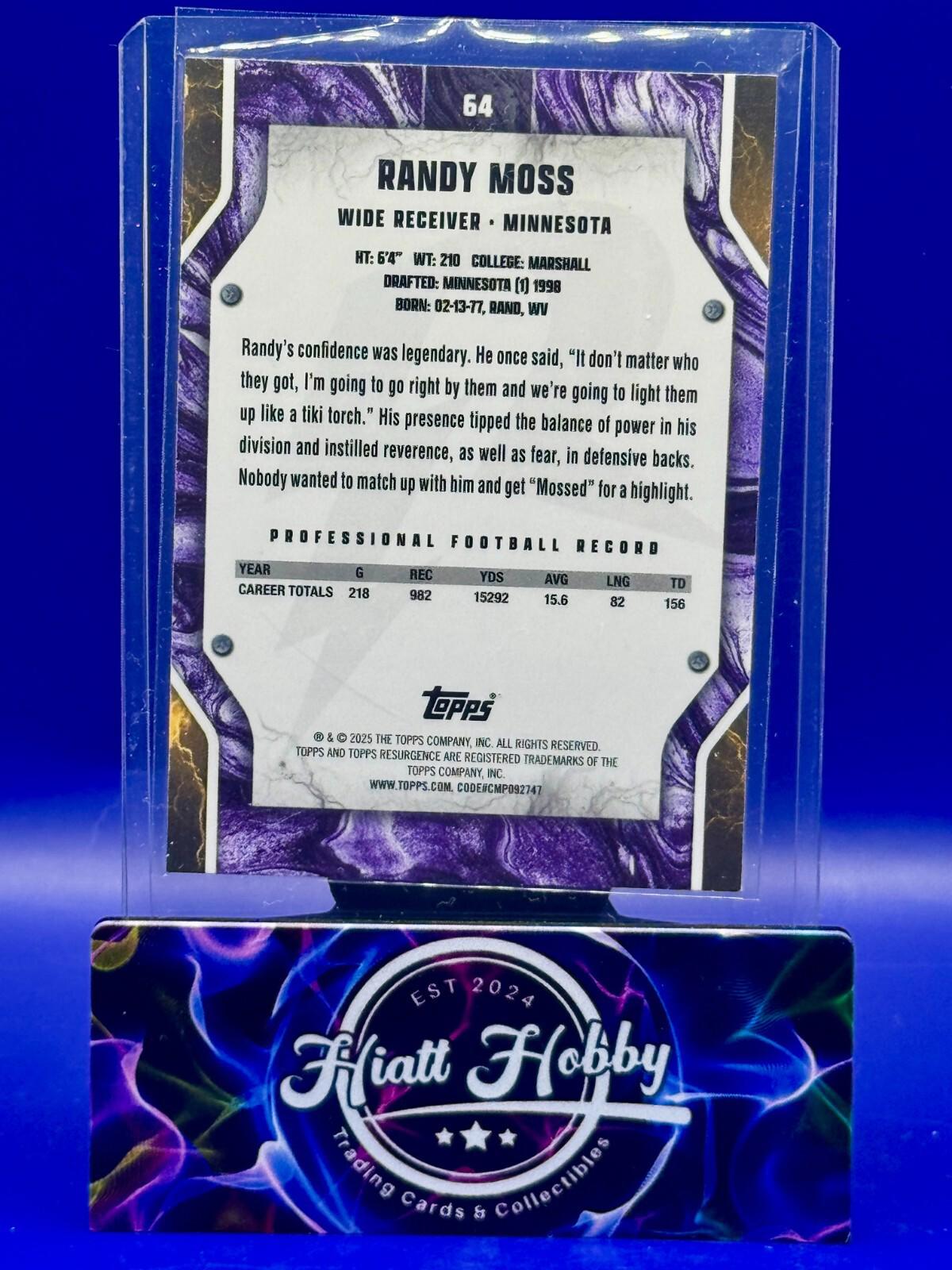 2024 Topps Resurgence - Randy Moss #64 - Sky Blue & Pink Shock