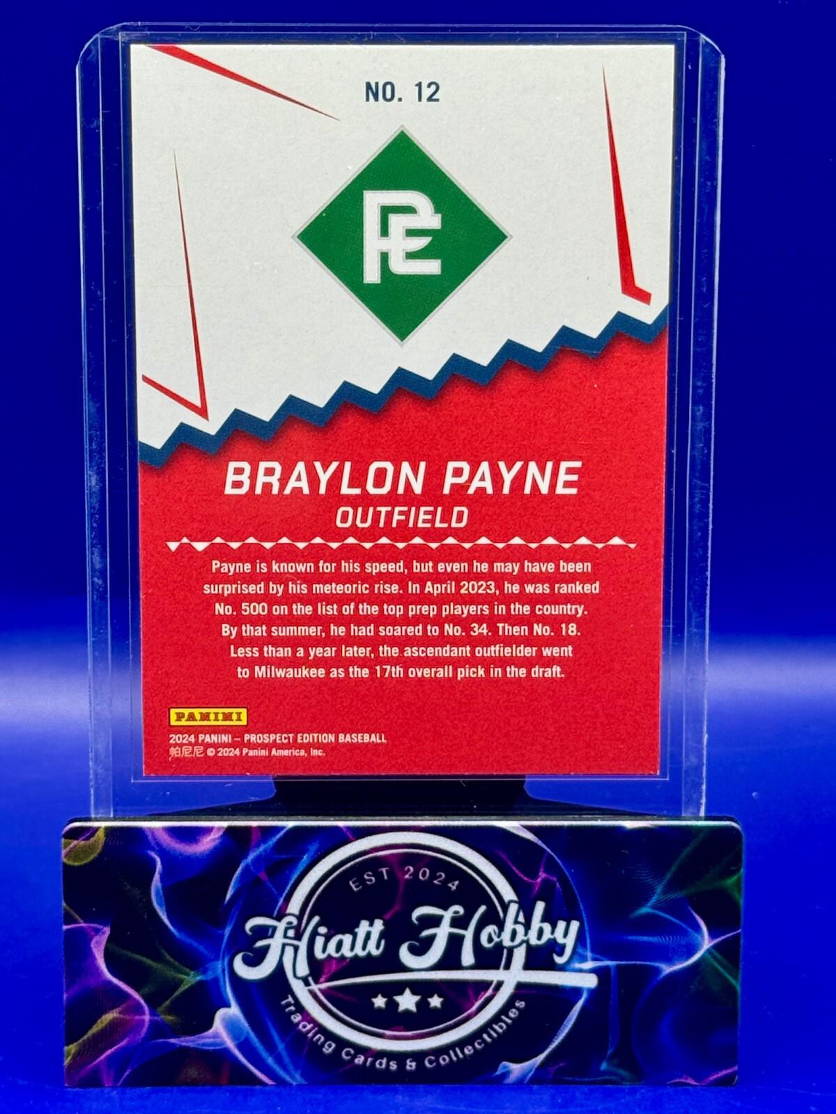 2024 Panini Prospect Edition - Ping! Braylon Payne #12 (RC)