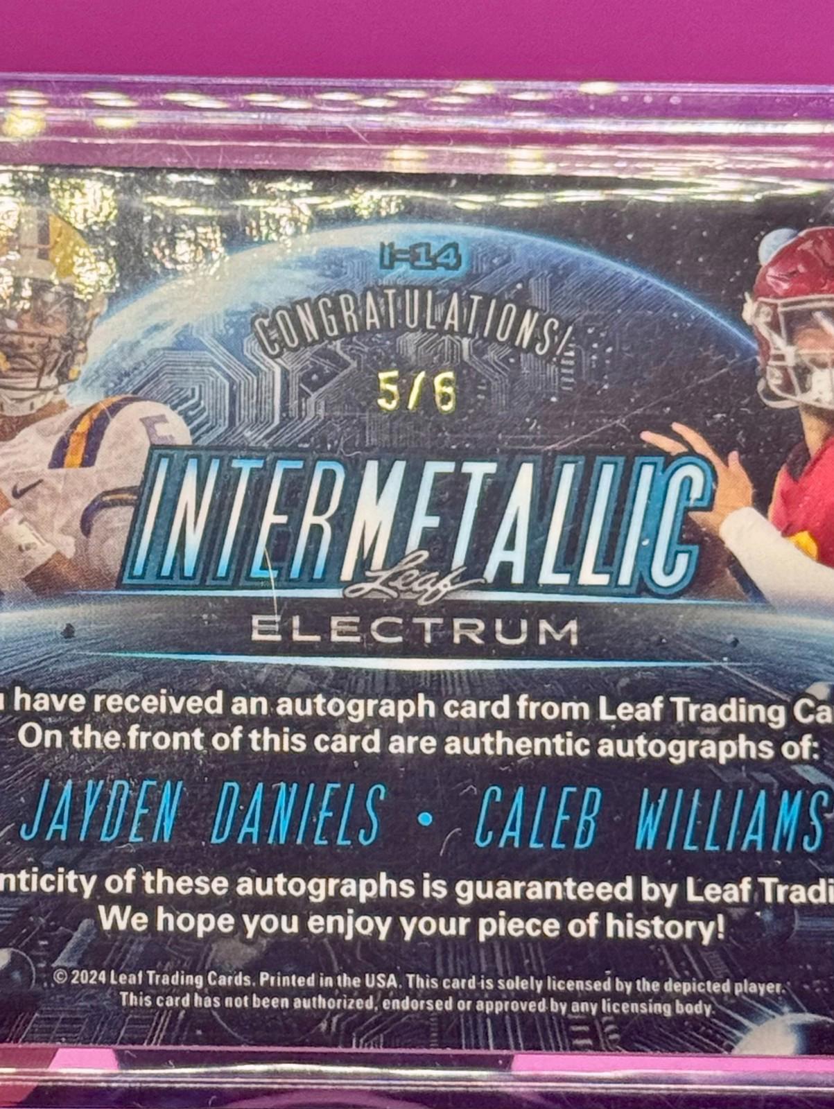 2024 Leaf Electrum - Jayden Daniels / Caleb Williams - Platinum Dual Auto /6