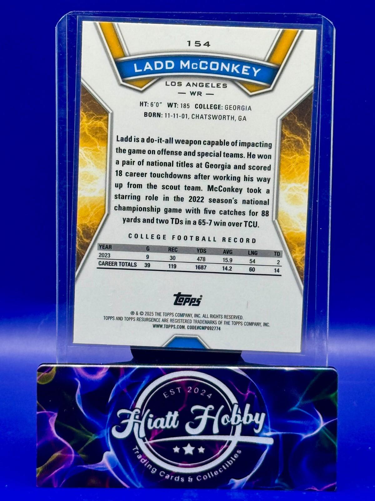 2024 Topps Resurgence - Rookies Ladd McConkey #154 - Blue & Orange Spark (RC)