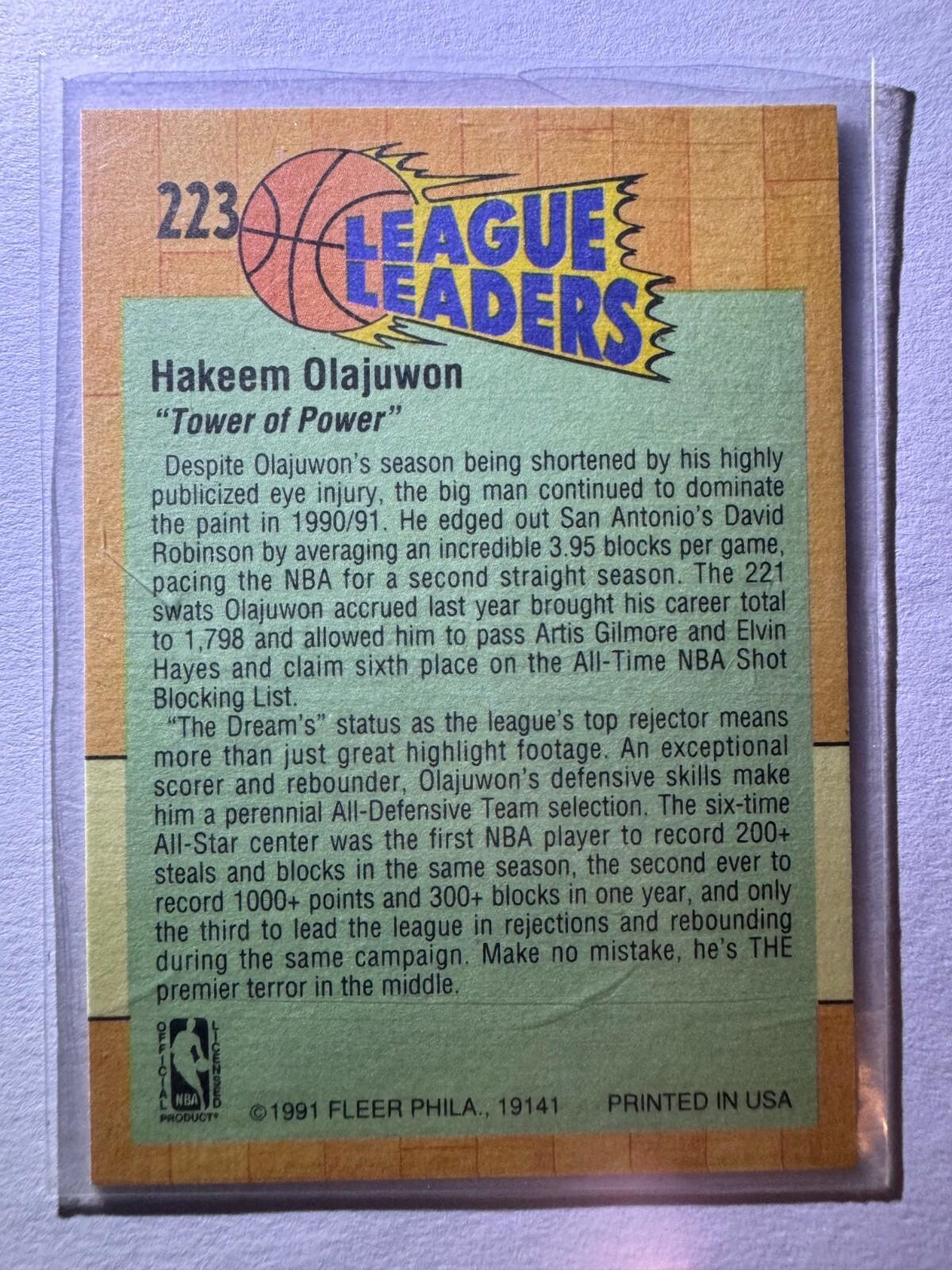1991-92 Fleer - #223 Hakeem Olajuwon