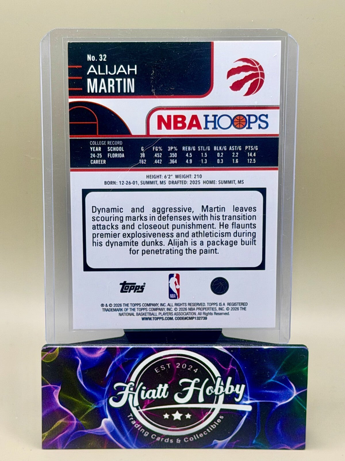 2025-26 NBA Hoops Basketball - #32 Alijah Martin - Pixel Burst (RC)