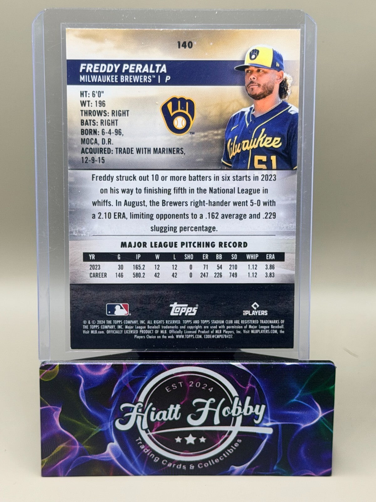 2024 Topps Stadium Club - #140 Freddy Peralta