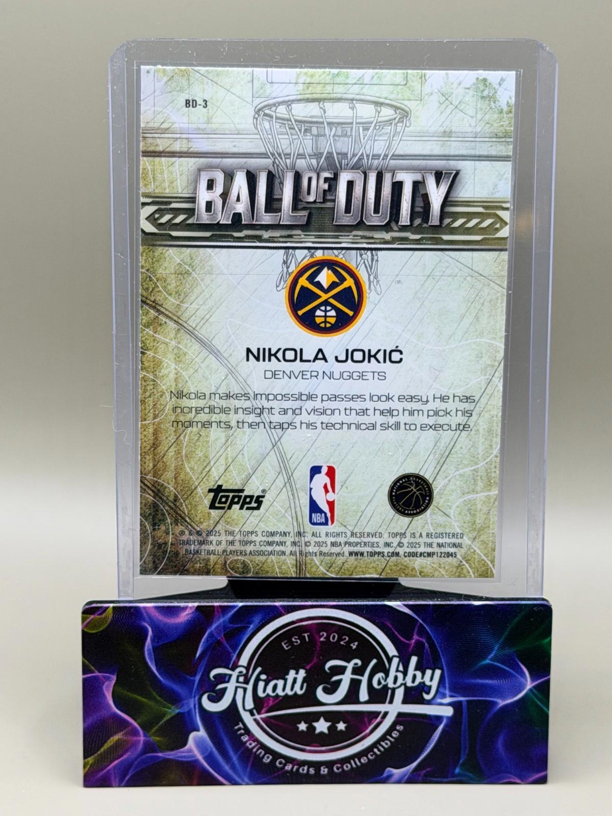 2025-26 Topps Chrome - Nikola Jokic #BD-3 - Ball of Duty