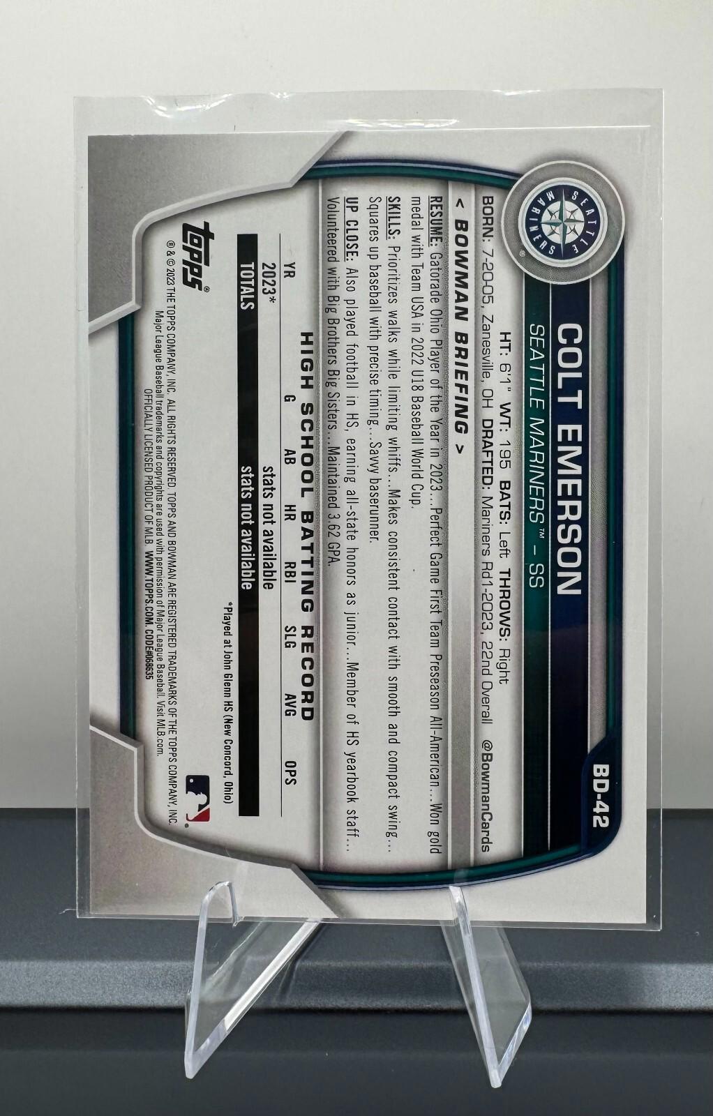 2023 Bowman Colt Emerson #BD-42
