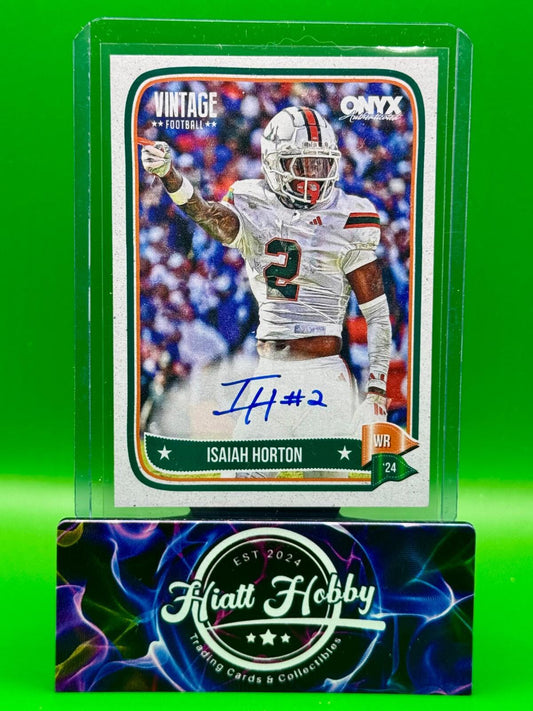 2024 Onyx Vintage Football - Isaiah Horton #VAISHO - Auto (AU,RC)