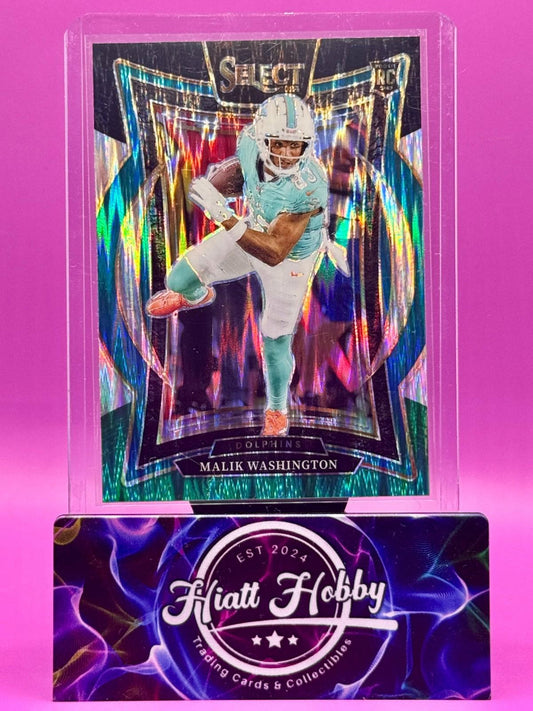 2024 Panini Select - Concourse - Malik Washington #71 Black & Green Shock (RC)