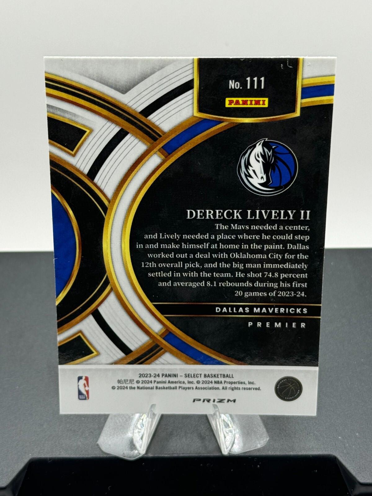 2023-24 Panini Select - Premier Level #111 Dereck Lively (RC) -Shock Green Prizm