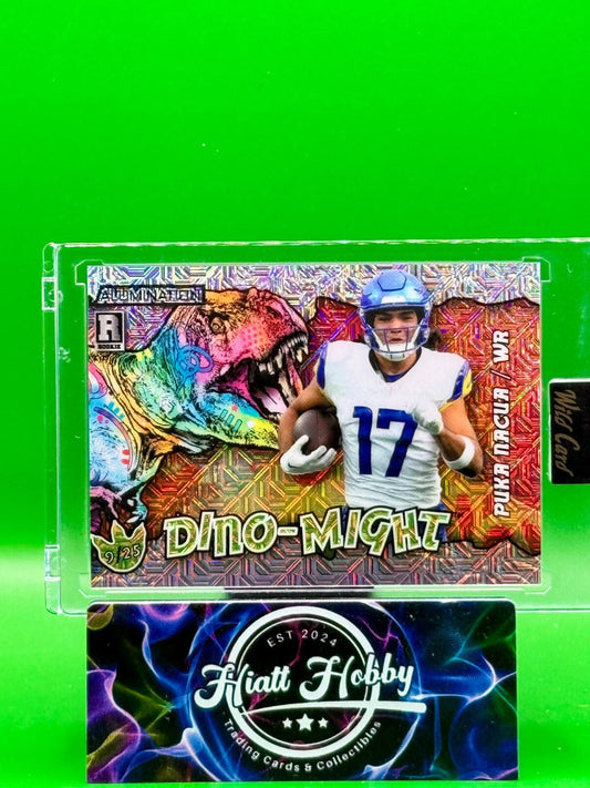 2023 Wild Card Dino-Might - Puka Nacua #AD-PN - Silver Mojo T-Rex /25
