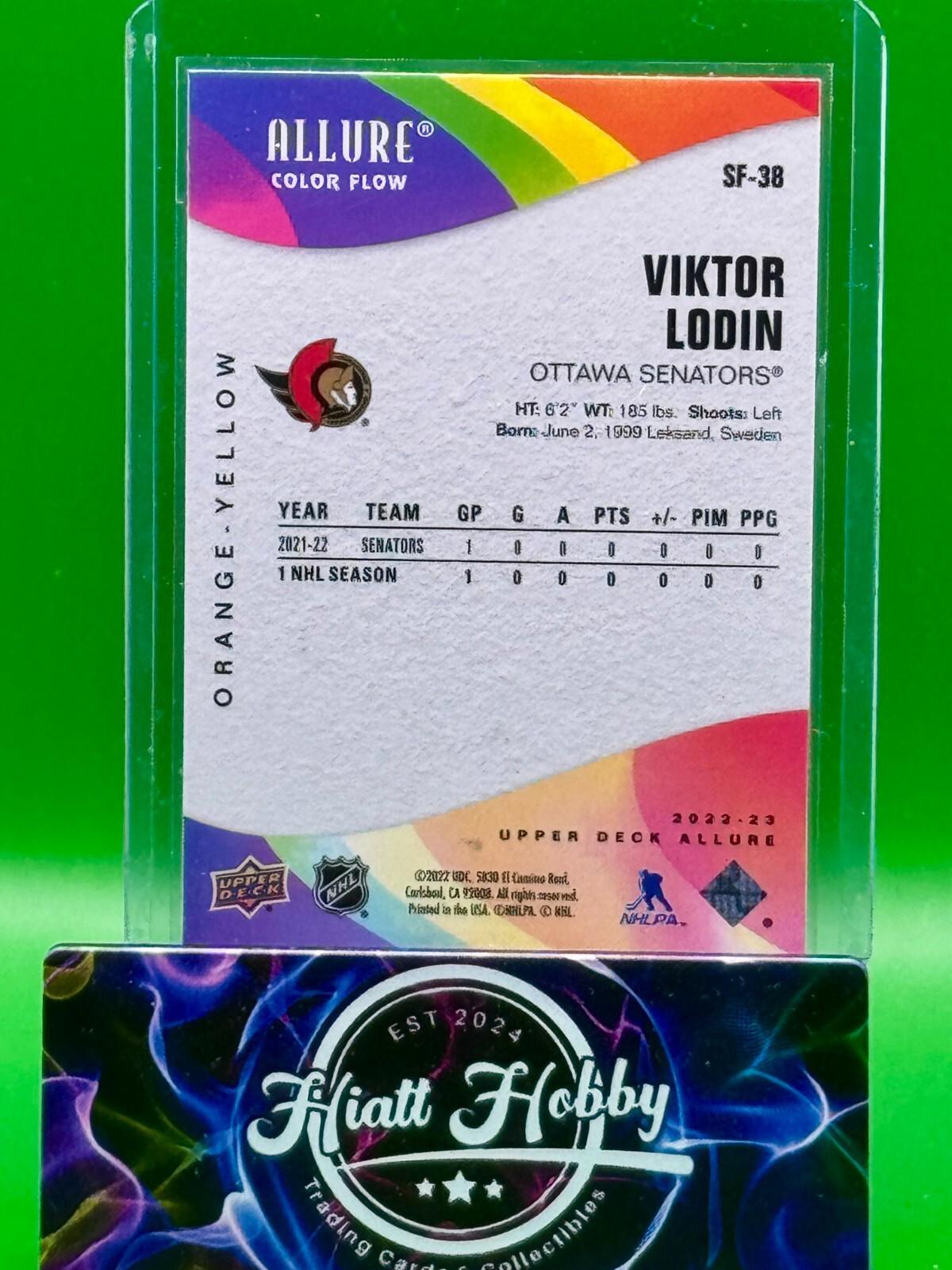 2022-23 Upper Deck Allure - Color Flow Viktor Lodin #SF-38 Orange Yellow (RC)