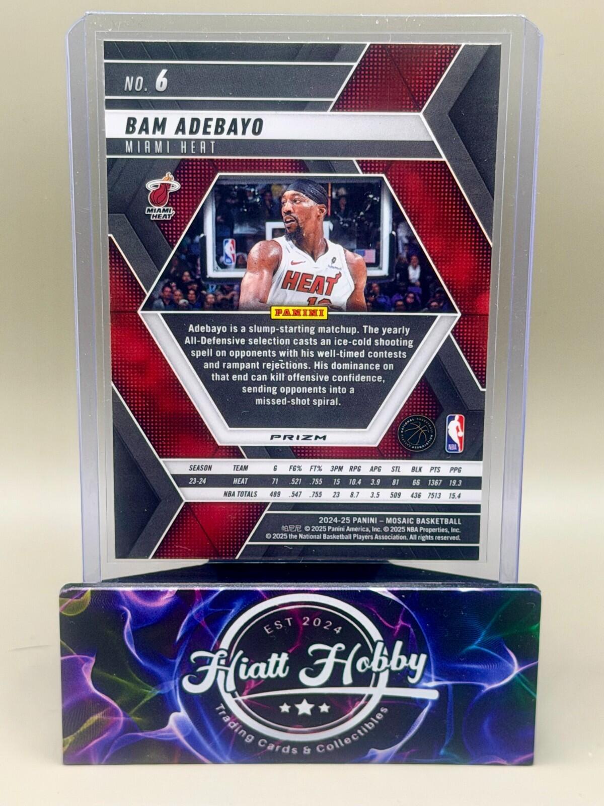 2024-25 Panini Mosaic Basketball - #6 Bam Adebayo - Silver Mosaic