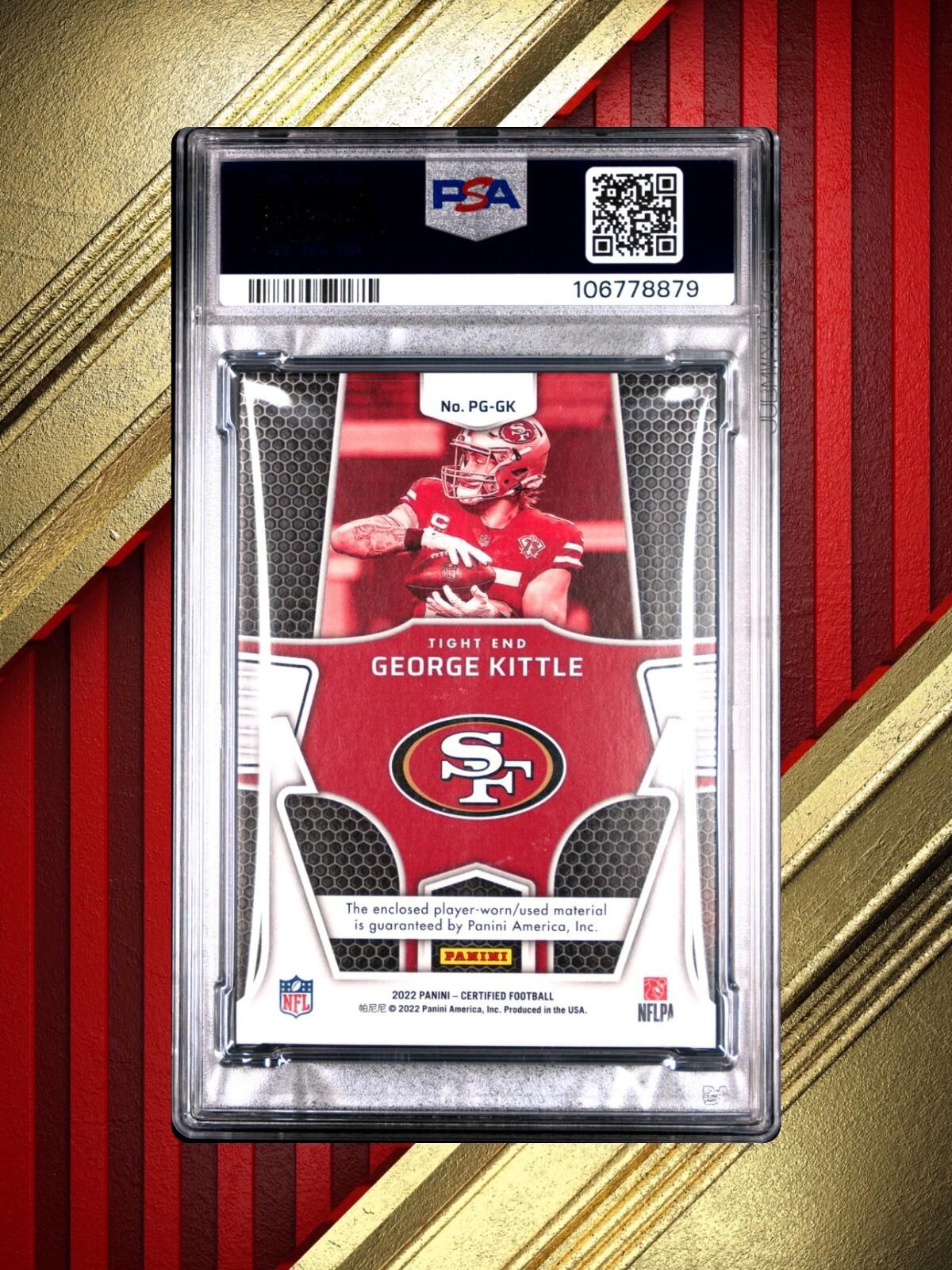 2022 Panini Certified - George Kittle - Piece of the Game - Gold /10 - PSA 8