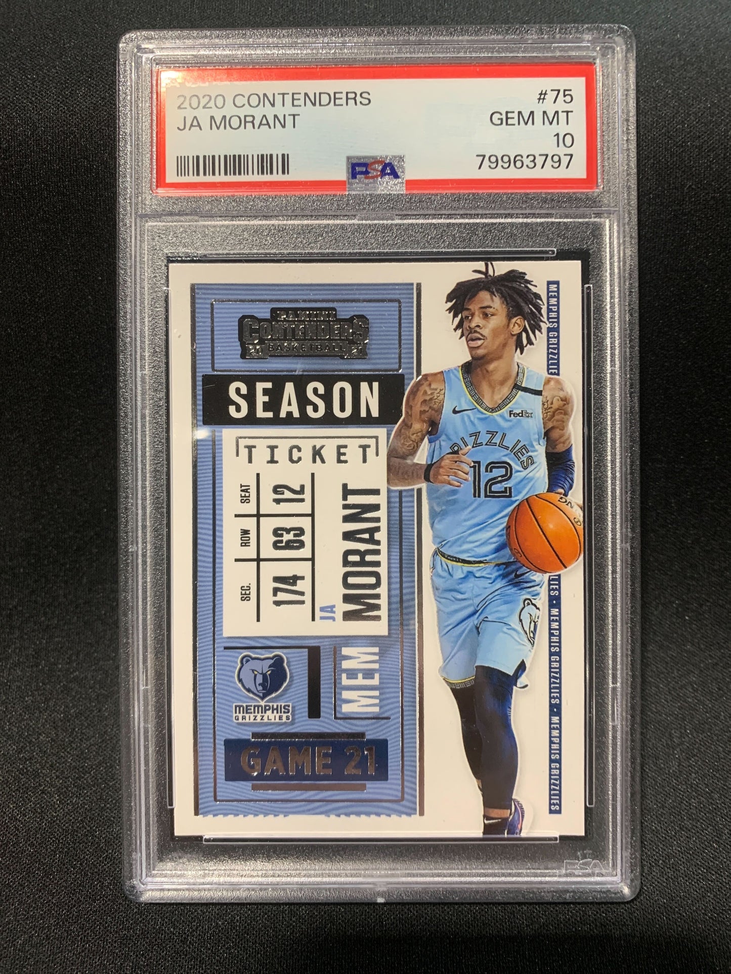 2020 PANINI CONTENDERS JA MORANT #75 - PSA 10