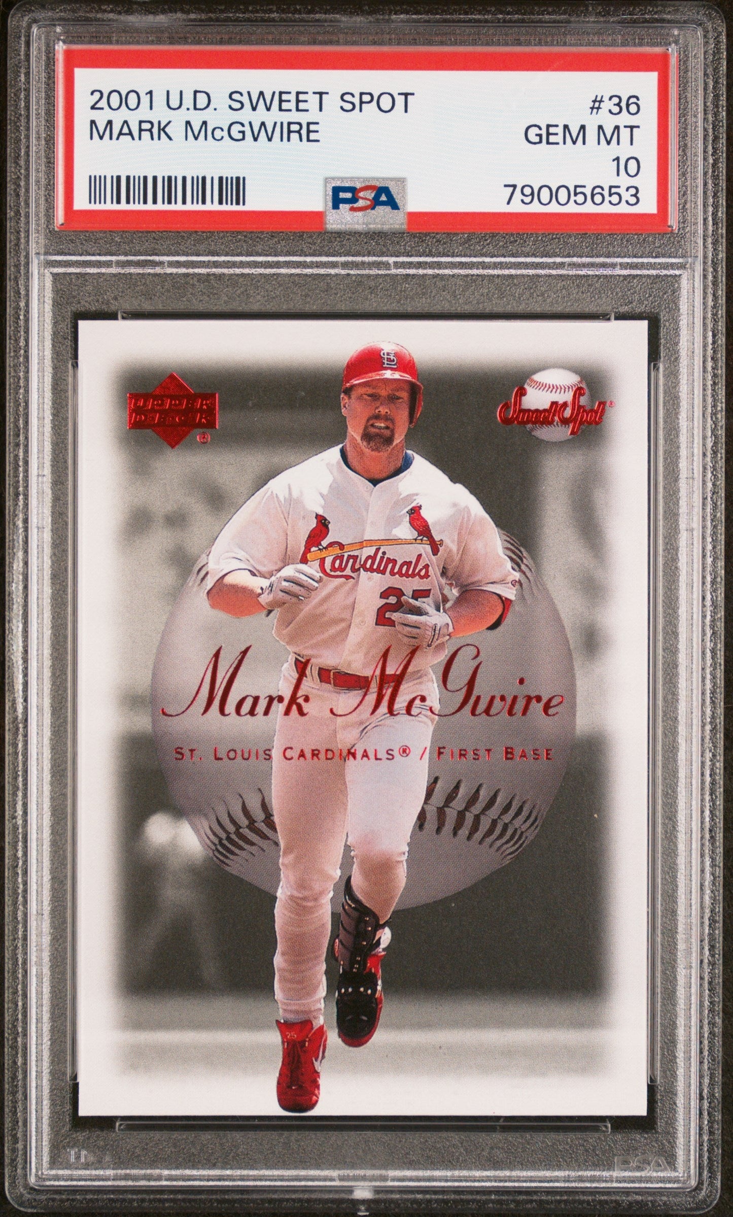 2001 UPPER DECK SWEET SPOT MARK McGWIRE #36 - PSA 10