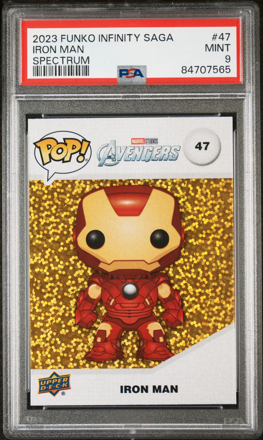2023 UPPER DECK FUNKO POP MARVEL  IRON MAN SPECTRUM #47  PSA 9