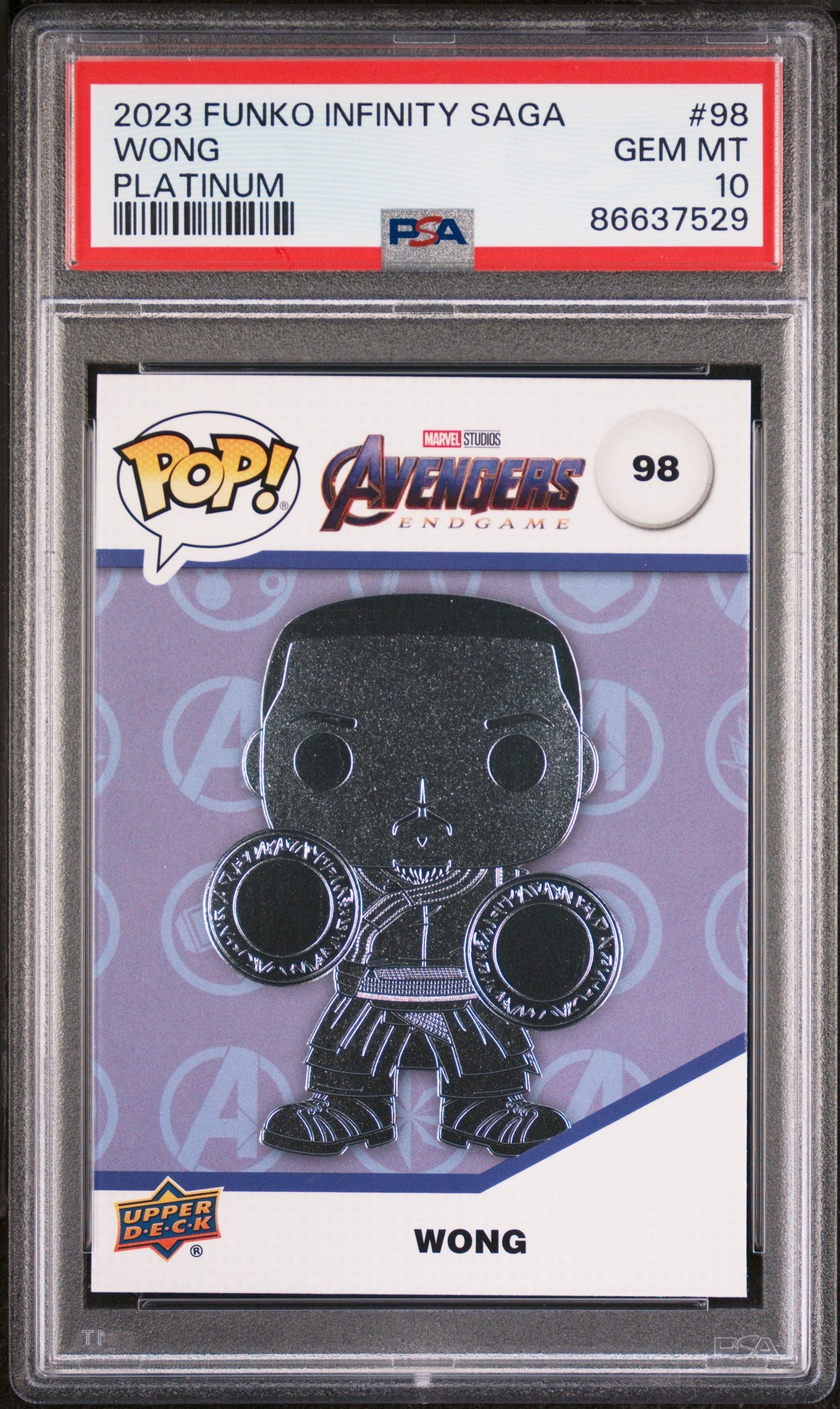 2023 UPPER DECK FUNKO POP MARVEL WONG PLATINUM #98 PSA 10