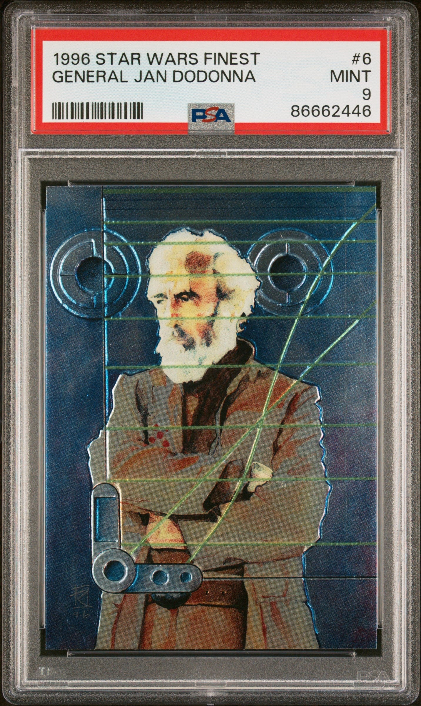 1996 STAR WARS FINEST GENERAL JAN DODONNA #6 - PSA 9