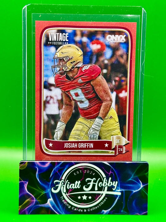 2024 Onyx Vintage Football - Josiah Griffin Jr  #OVJOGR - Red /25 (RC)